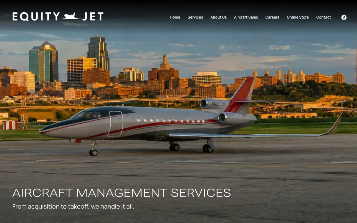 The EquityJet website